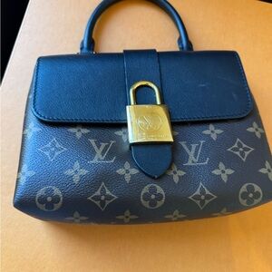 Louis Vuitton Black and Gold Monogram Satchel